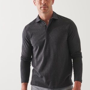 Patrick Assaraf Pima Cotton Long Sleeve Polo (M)